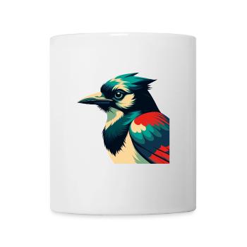 Blue Jay Cartoon Character Colorful Pet Animal - Mug - white - Front