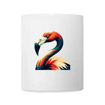Flamingo Cartoon Figur Buntes Haustier Tier - Tasse - Weiß - Vorne