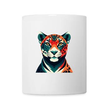 Leopard Cartoon Character Colorful Pet Animal - Mug - white - Front