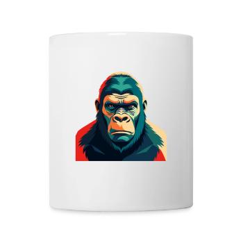 Gorilla Cartoon Figur Buntes Haustier Tier - Tasse - Weiß - Vorne