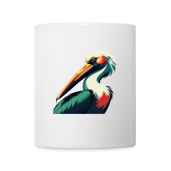 Pélican Dessin animé Personnage Animal de compagnie coloré - Mug blanc - blanc - Devant