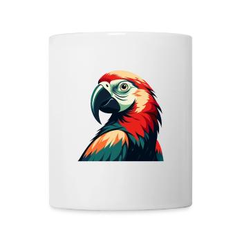 Perroquet Dessin animé Personnage Animal de compagnie coloré - Mug blanc - blanc - Devant