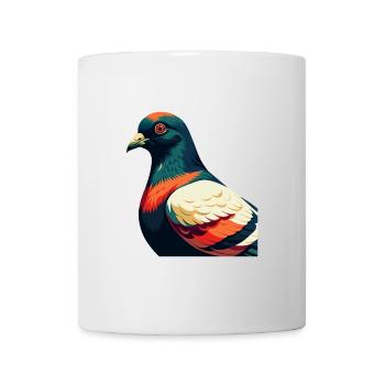 Taube Cartoon Figur Buntes Haustier Tier - Tasse - Weiß - Vorne