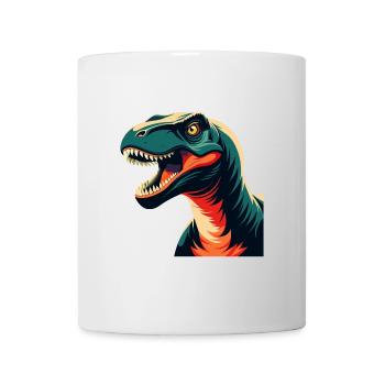 Dinosaurier Cartoon Figur Buntes Haustier Tier - Tasse - Weiß - Vorne