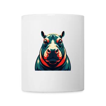 Hippo Cartoon Character Colorful Pet Animal - Mug - white - Front