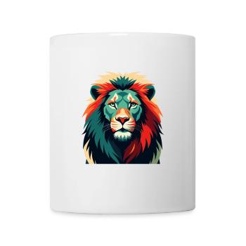 Lion Dessin Animé Personnage Animal De Compagnie Coloré - Mug blanc - blanc - Devant