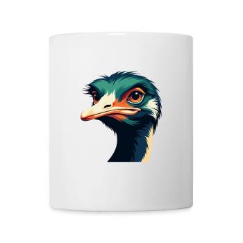 Ostrich Cartoon Character Colorful Pet Animal - Mug - white - Front