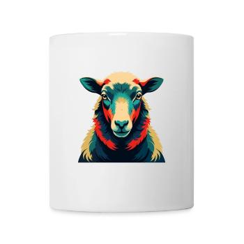 Schaf Cartoon Figur Buntes Haustier Tier - Tasse - Weiß - Vorne