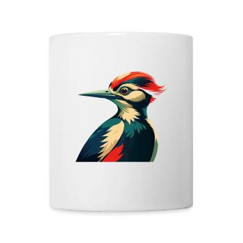 Specht Zeichentrickfigur Buntes Haustier Tier - Tasse - Weiß - Vorne
