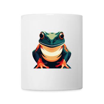 Frosch Cartoon Figur Buntes Haustier Tier - Tasse - Weiß - Vorne