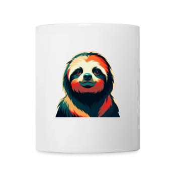 Faultier Cartoon Figur Buntes Haustier Tier - Tasse - Weiß - Vorne