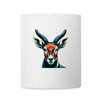 Antilope Zeichentrickfigur Buntes Haustier Tier - Tasse - Weiß - Vorne