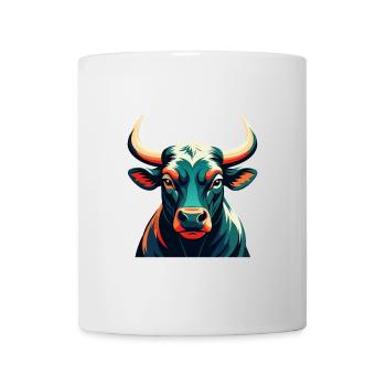 Bull Cartoon Character Colorful Pet Animal - Mug - white - Front