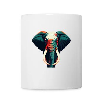 Elefant Cartoon Figur Buntes Haustier Tier - Tasse - Weiß - Vorne