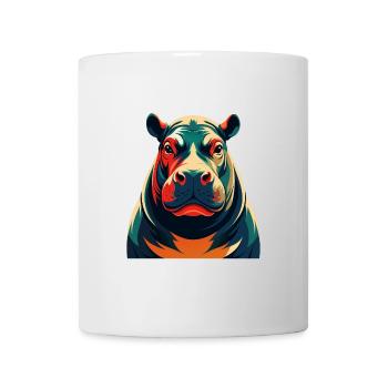 Hippo Cartoon Character Colorful Pet Animal - Mug - white - Front