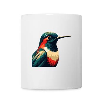 Kolibri Zeichentrickfigur Buntes Haustier Tier - Tasse - Weiß - Vorne