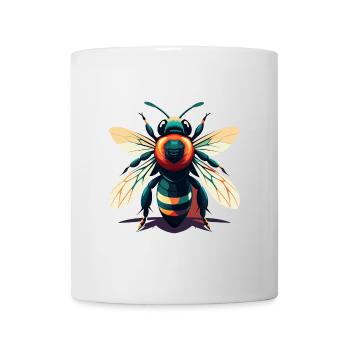 Biene Cartoon Figur Buntes Haustier Tier - Tasse - Weiß - Vorne