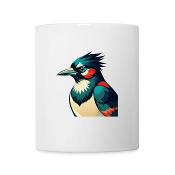 Blauhäher Zeichentrickfigur Buntes Haustier Tier - Tasse - Weiß - Vorne