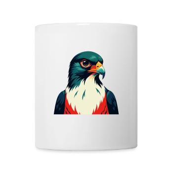 Falke Zeichentrickfigur Buntes Haustier Tier - Tasse - Weiß - Vorne