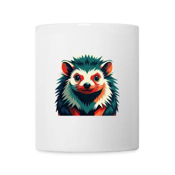 Igel Zeichentrickfigur Buntes Haustier Tier - Tasse - Weiß - Vorne