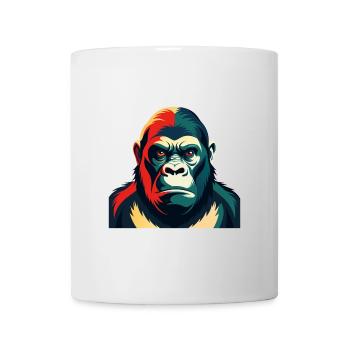 Gorilla Cartoon Figur Buntes Haustier Tier - Tasse - Weiß - Vorne