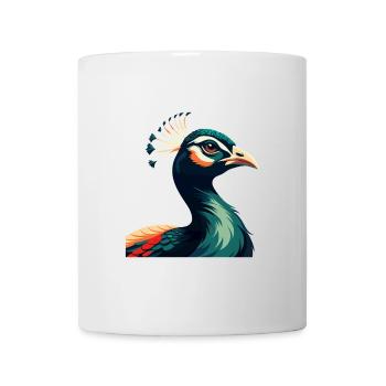 Paon Dessin Animé Personnage Animal Coloré Animal De Compagnie - Mug blanc - blanc - Devant
