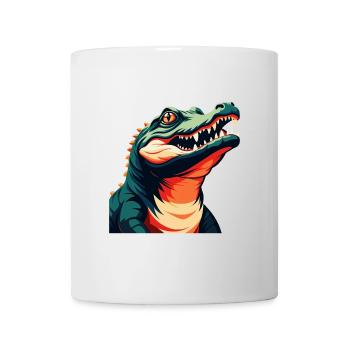 Crocodile Cartoon Character Colorful Pet Animal - Mug - white - Front