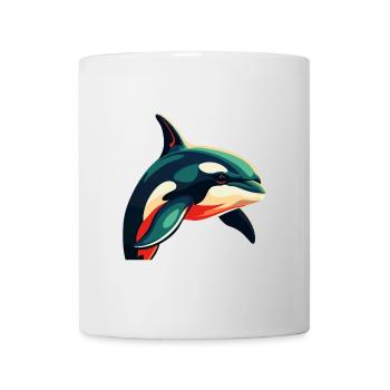 Orca Zeichentrickfigur Buntes Haustier Tier - Tasse - Weiß - Vorne