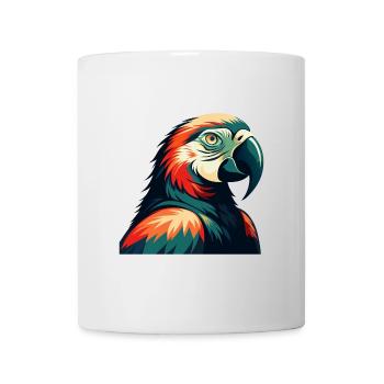 Perroquet Dessin Animé Personnage Animal Coloré Animal De Compagnie - Mug blanc - blanc - Devant