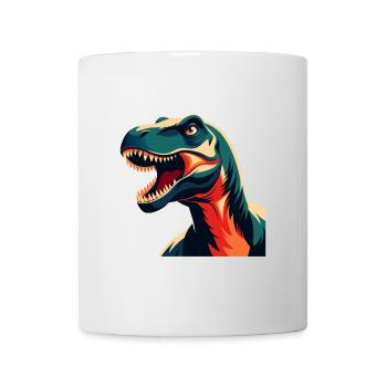 Dinosaurier Cartoon Figur Buntes Haustier Tier - Tasse - Weiß - Vorne