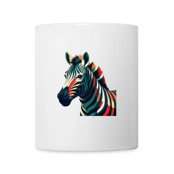 Zebra Cartoon Figur Buntes Haustier Tier - Tasse - Weiß - Vorne