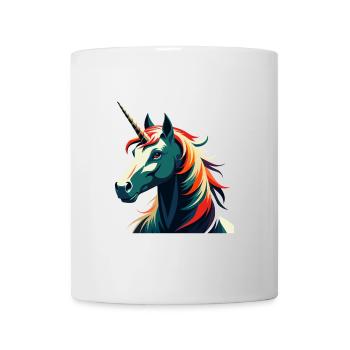 Licorne Dessin animé Personnage Animal de compagnie coloré - Mug blanc - blanc - Devant