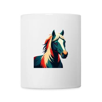 Poney Personnage De Dessin Animé Animal De Compagnie Coloré - Mug blanc - blanc - Devant