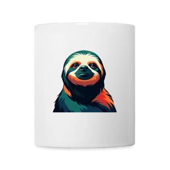 Faultier Zeichentrickfigur Buntes Haustier Tier - Tasse - Weiß - Vorne