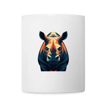 Rhino Cartoon Character Colorful Pet Animal - Mug - white - Front