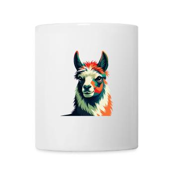 Lama Zeichentrickfigur Buntes Haustier Tier - Tasse - Weiß - Vorne