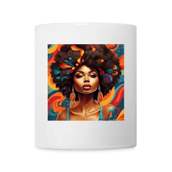 Afro Hair style Floral Explosion - Mug - white - Front