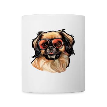 Pekingese, dog, sunglasses, summer, gift - Mug - white - Front