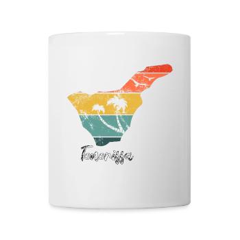 Teneriffa Karte Umriss Kanaren Urlaub vintage - Tasse - Weiß - Vorne