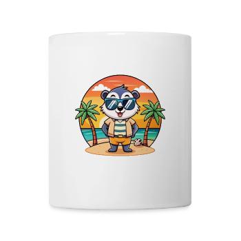 Dachs Lustige Cartoon Sommer Strand Sonnenbrille - Tasse - Weiß - Vorne