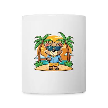 Bär Lustige Cartoon Sommer Strand Sonnenbrille - Tasse - Weiß - Vorne