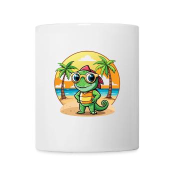 Chameleon Funny Cartoon Summer Beach Sunglasses - Mug - white - Front