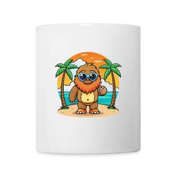 Big Foot Lustige Cartoon Sommer Strand Sonnenbrille - Tasse - Weiß - Vorne