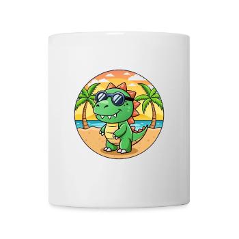 Dinosaur Funny Cartoon Summer Beach Sunglasses - Mug - white - Front