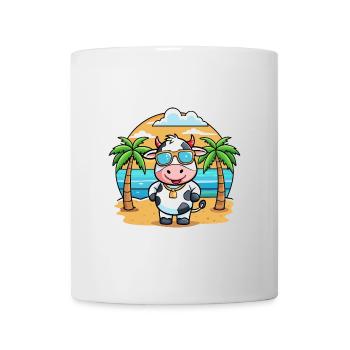 Cow Funny Cartoon Summer Beach Sunglasses - Mug - white - Front