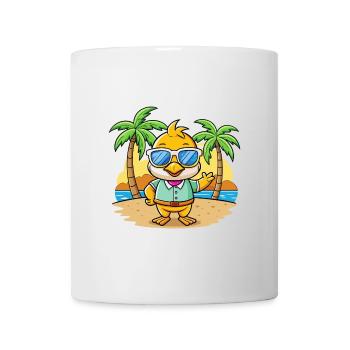 Ente Lustige Cartoon Sommer Strand Sonnenbrille - Tasse - Weiß - Vorne