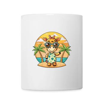 Giraffe Funny Cartoon Summer Beach Sunglasses - Mug - white - Front