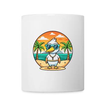 Gans Lustige Cartoon Sommer Strand Sonnenbrille - Tasse - Weiß - Vorne
