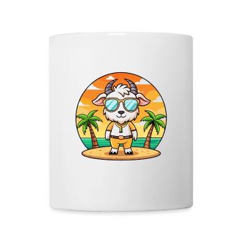 Lunettes de soleil de plage d’été de dessin animé drôle de chèvre - Mug blanc - blanc - Devant