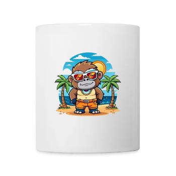 Gorilla Funny Cartoon Summer Beach Sunglasses - Mug - white - Front